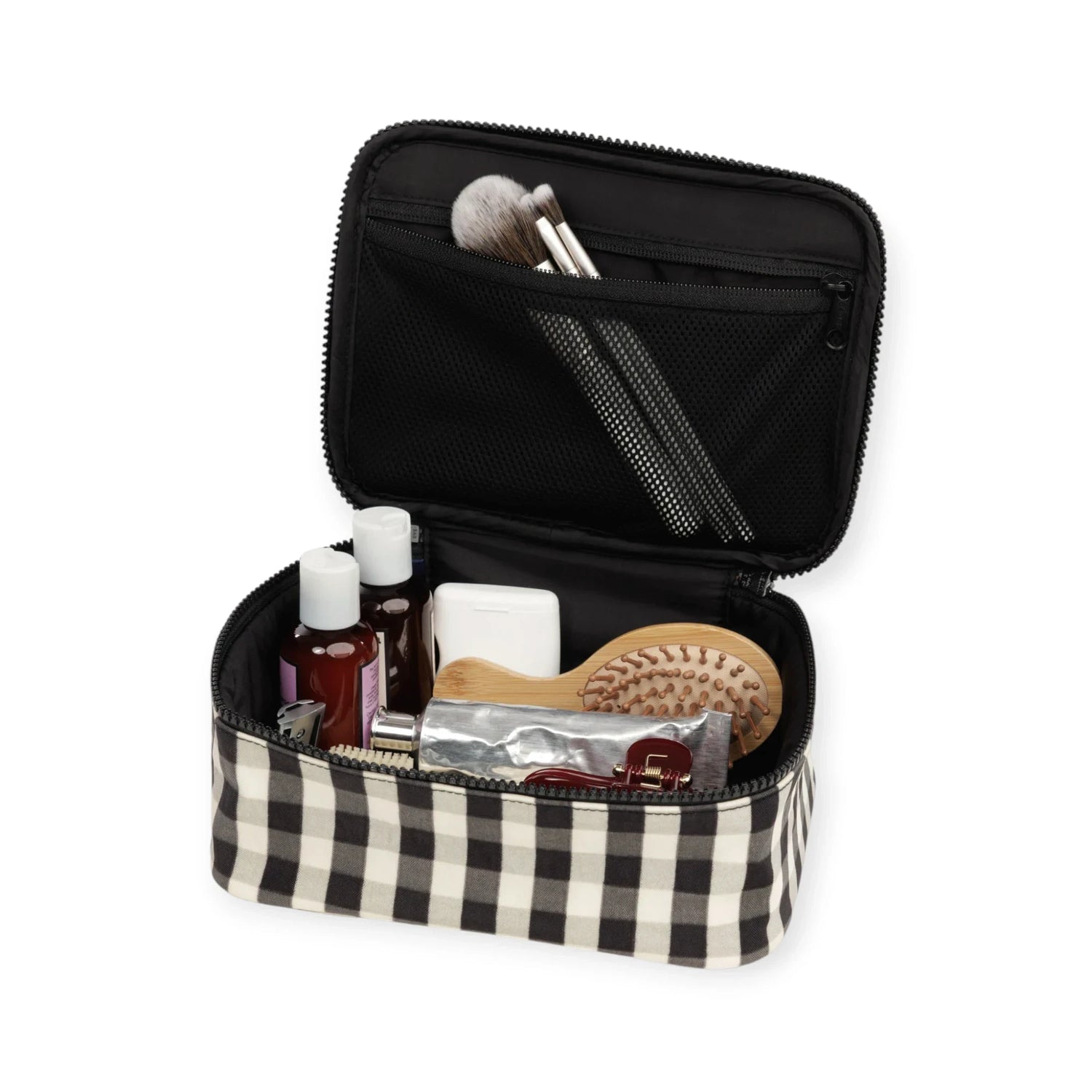 Baggu Small Cosmetic Case - Black & Cream Gingham