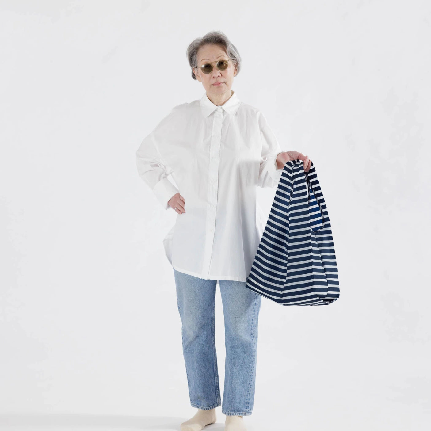 Baggu Standard Reusable Bag - Navy Stripe