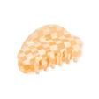 Checkered peach hair claw clip with teeth grips