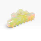 Sherbet jelly translucent claw hair clip with pastel yellow, pink, and green tones
