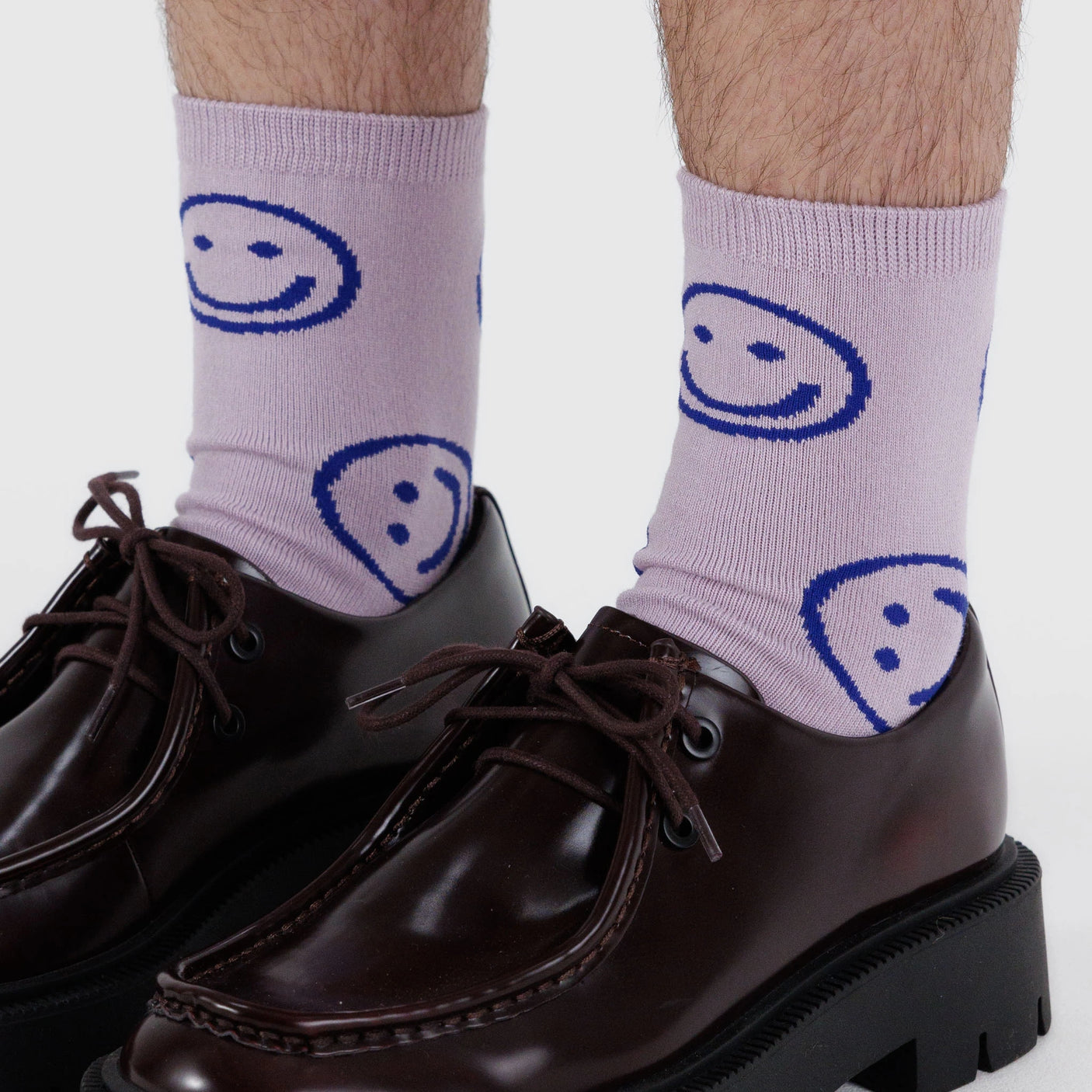 Baggu Crew Socks - Dusty Pink Happy