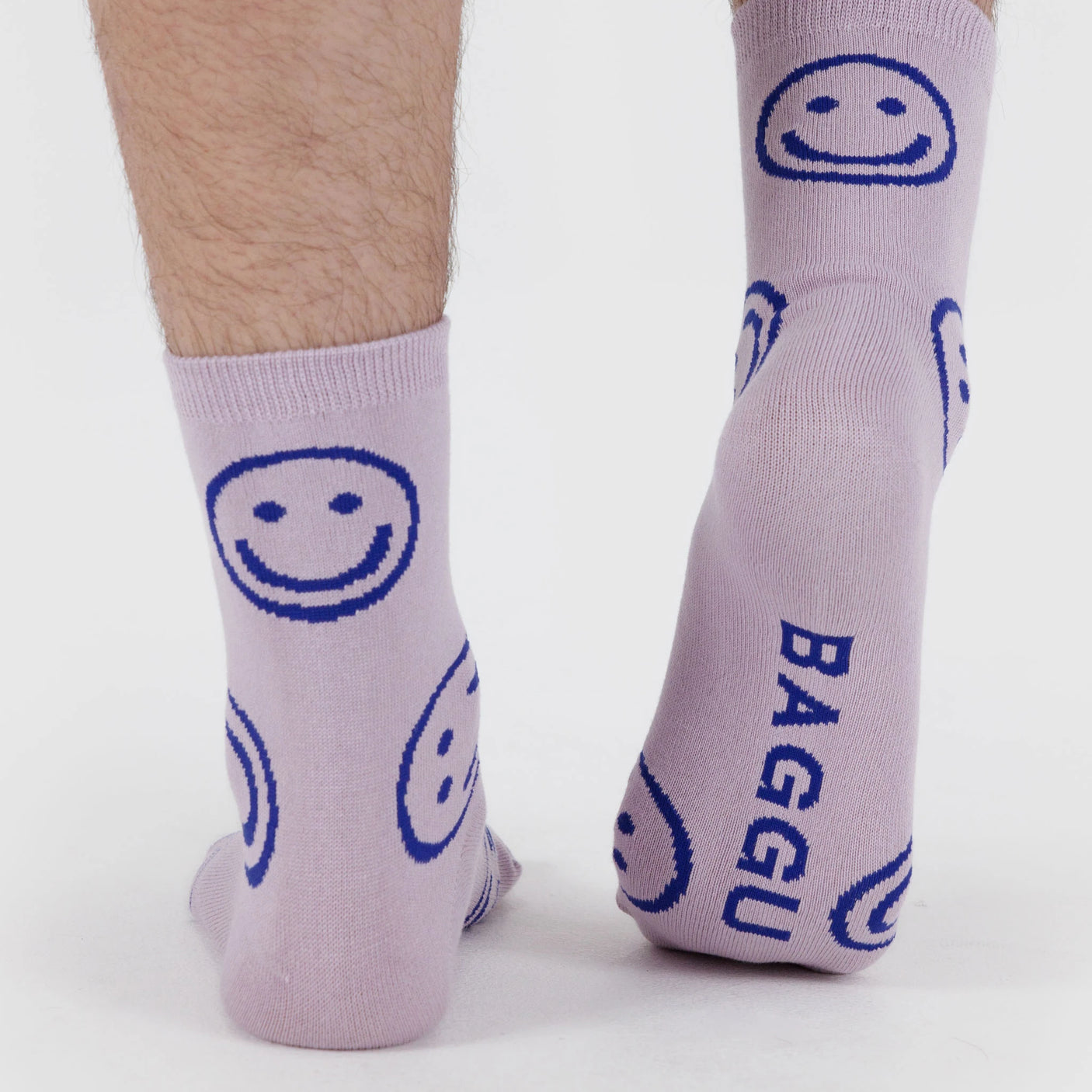 Baggu Crew Socks - Dusty Pink Happy