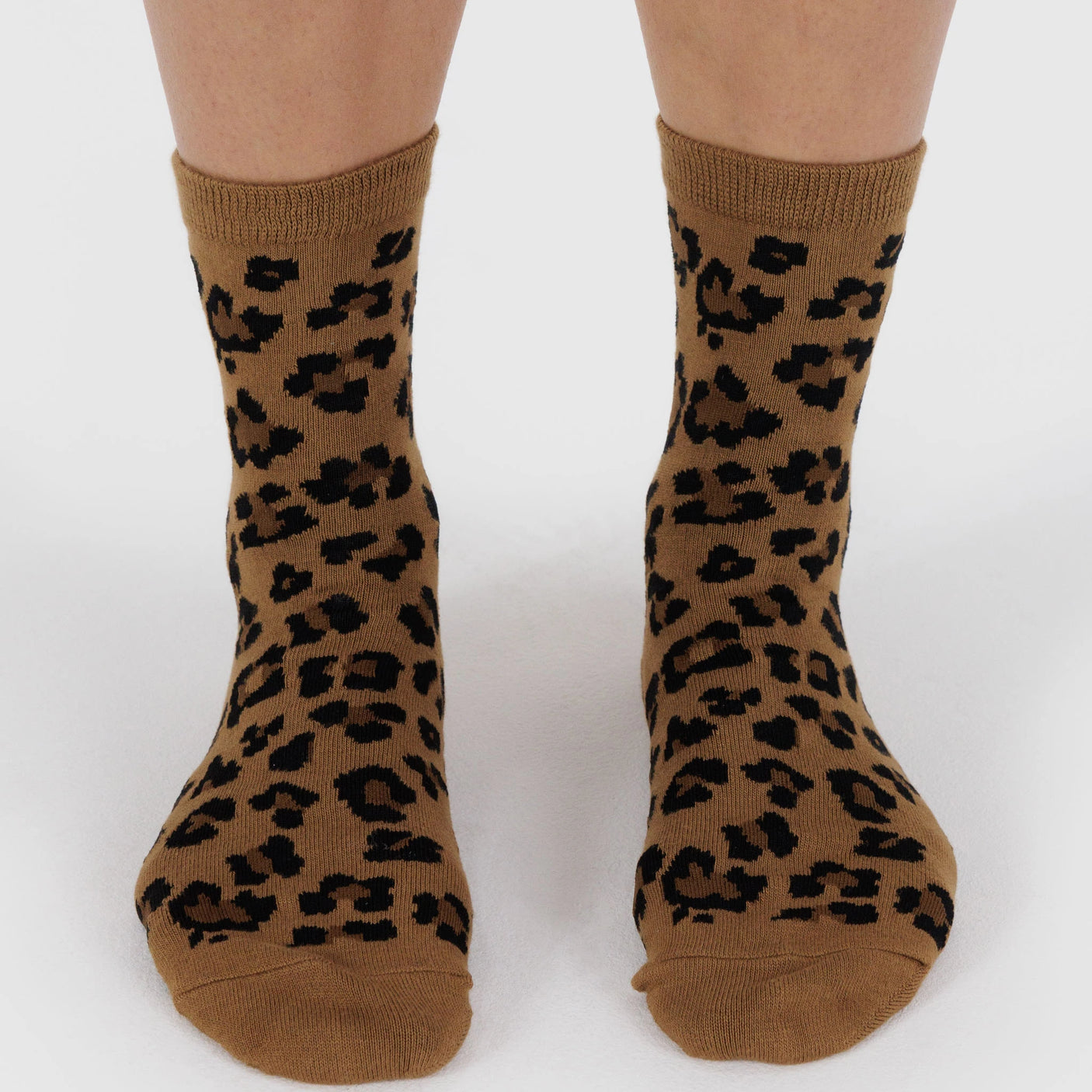 Baggu Crew Socks - Dark Leopard