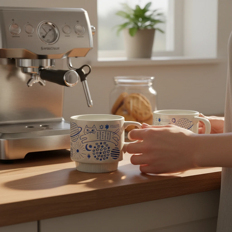 Decole Stackable Mug - Universe Cat