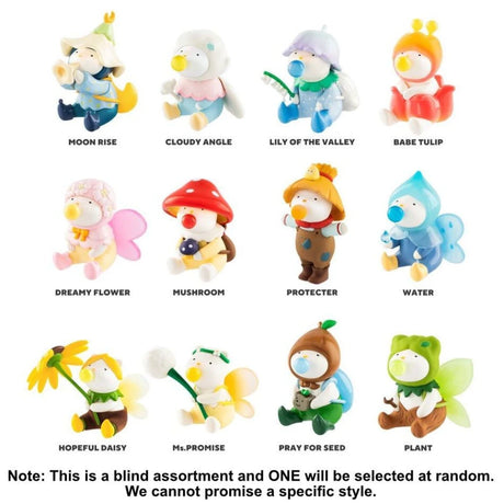 Twelve unique Finding Unicorn REPOLAR Magical Garden blind box figures with nature and flower-inspired designs on white background