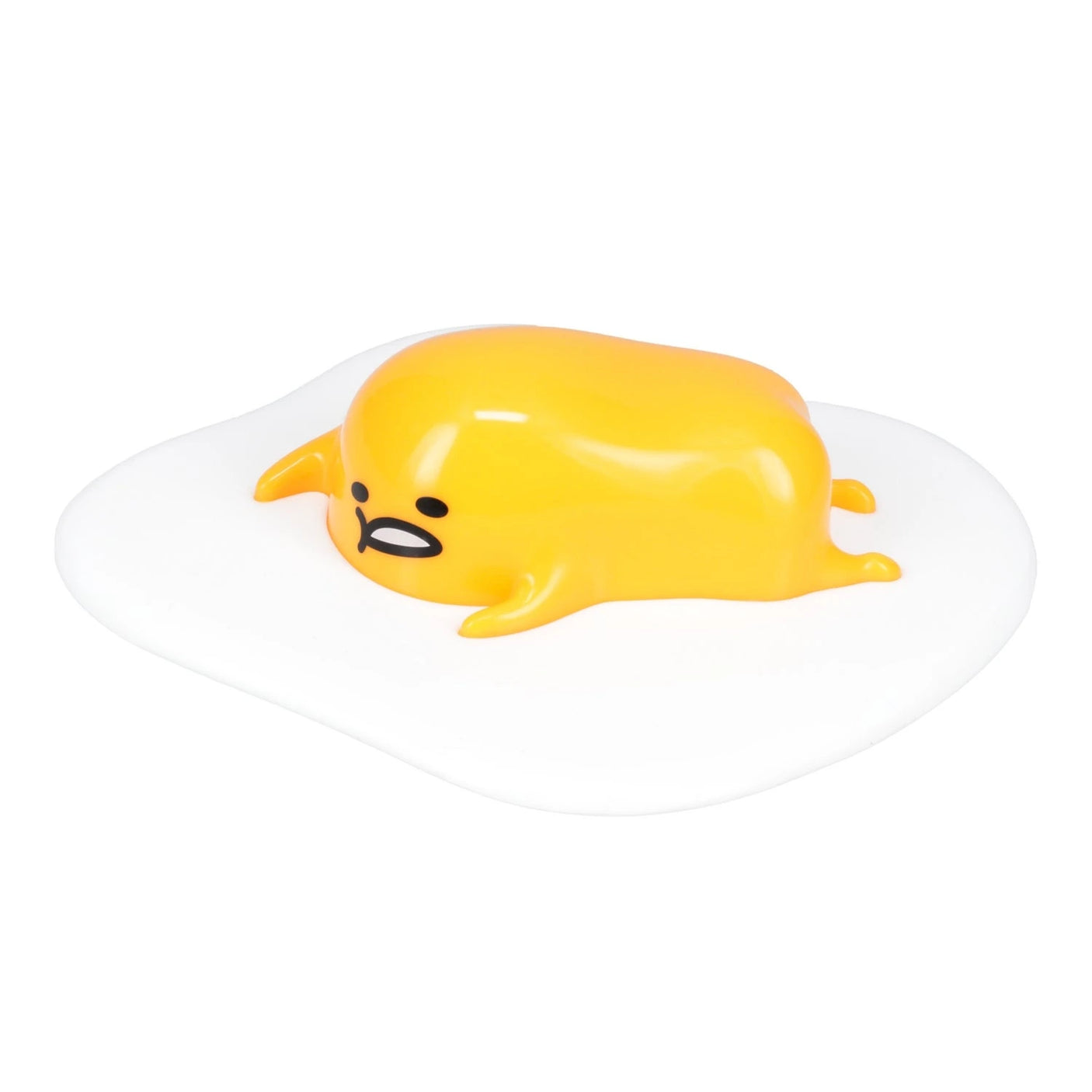 A silicone Gudetama 3D night light featuring a lazy yolk character on an egg base, with a yellow body and facial features.