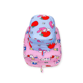 Stacked Hello Kitty x Baggu packing cubes with pink Hello Kitty and blue My Melody strawberry prints, gallery image 1