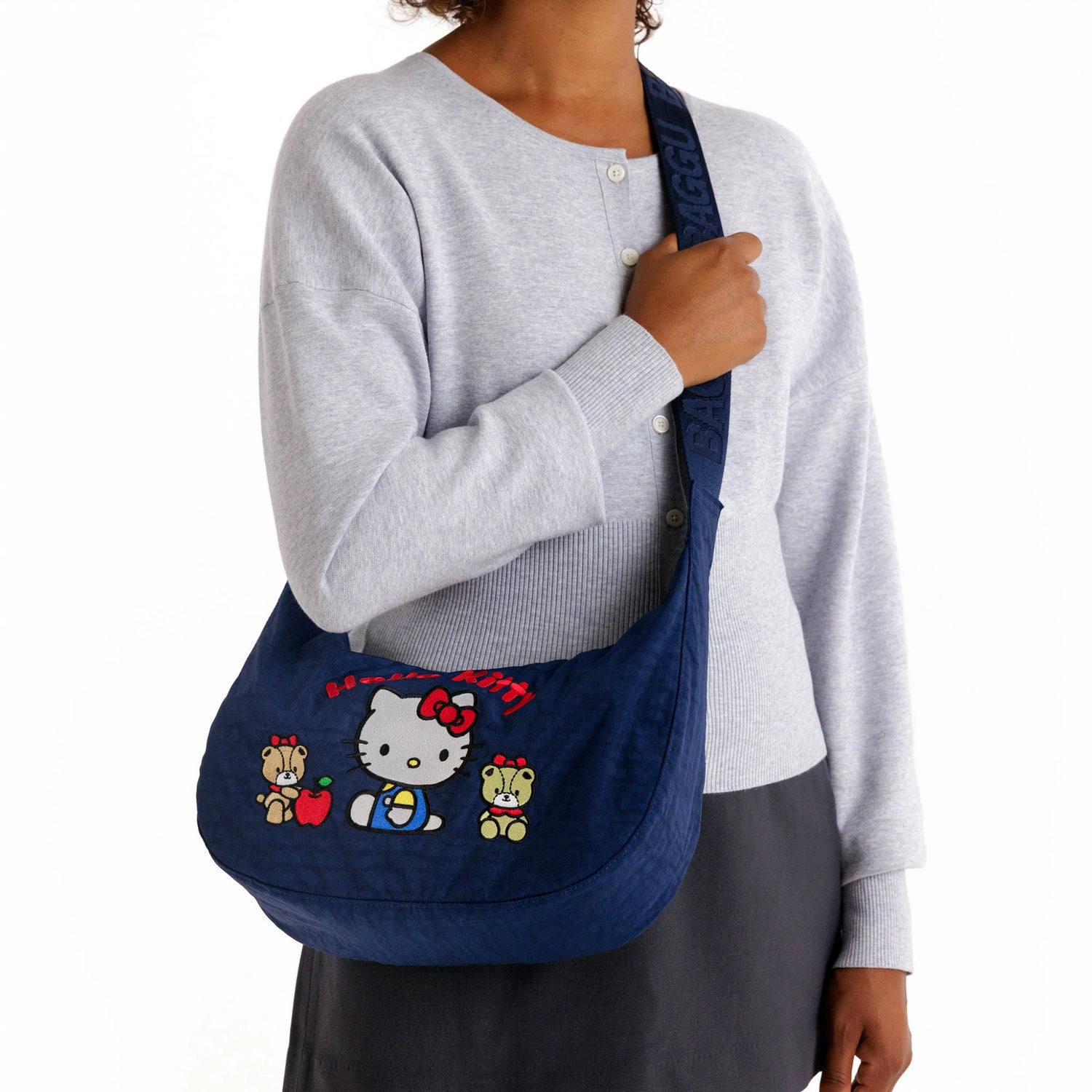 Hello Kitty x Baggu Medium Nylon Crescent - Teddy