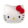 The Hello Kitty Plush Cushion - Adorable and Soft Cuddly Comfort is a plush pillow shaped like a cartoon cat face, complete with black eyes, whiskers, and a yellow nose, featuring a red bow on its ear. This delightful addition from Hello Kitty brings kawaii charm to your bedroom decor.