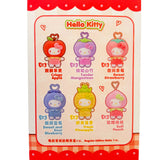 Hello Kitty plush keychain blind box package with fruit-themed character figures