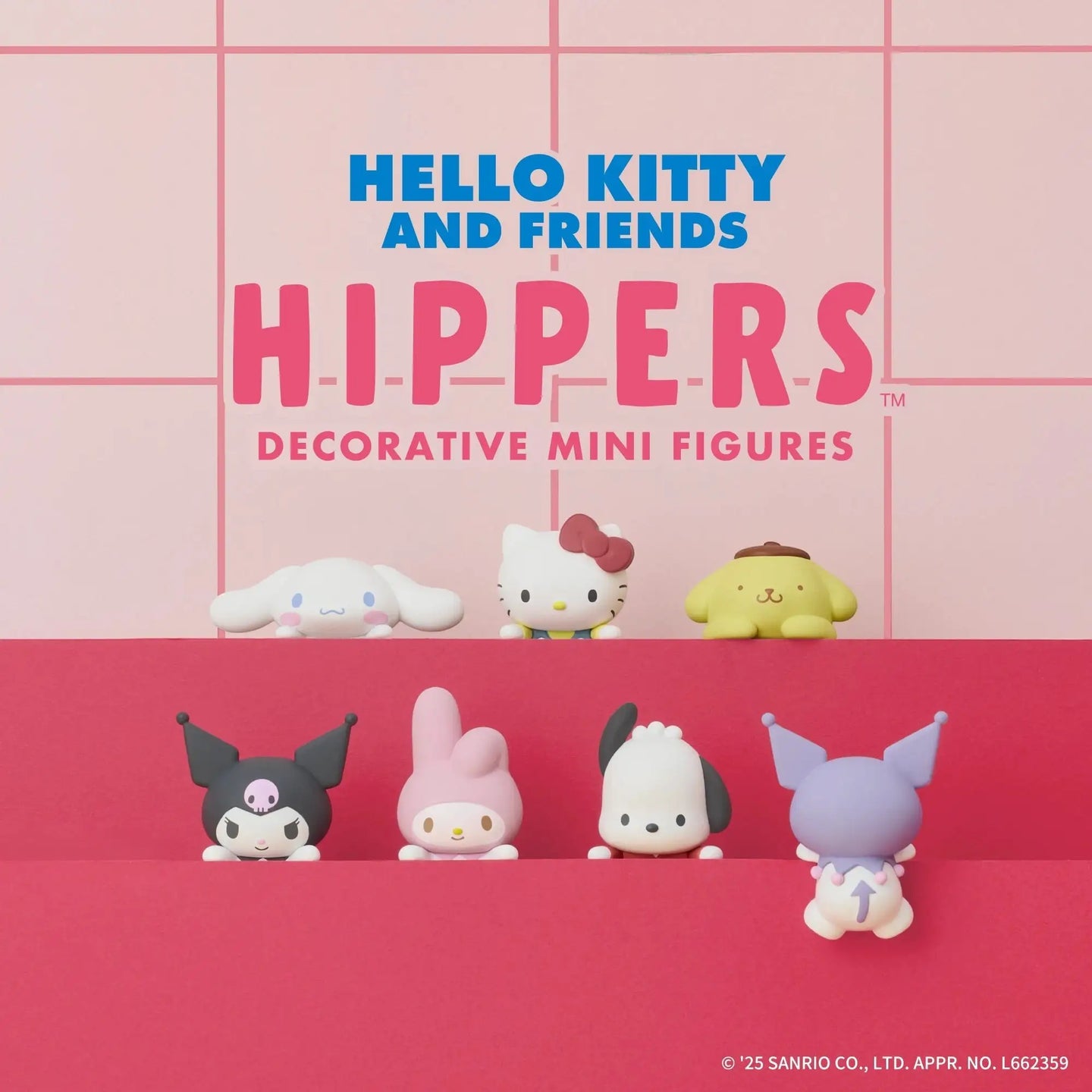Hello Kitty and Friends Hippers mini figures display box with character lineup