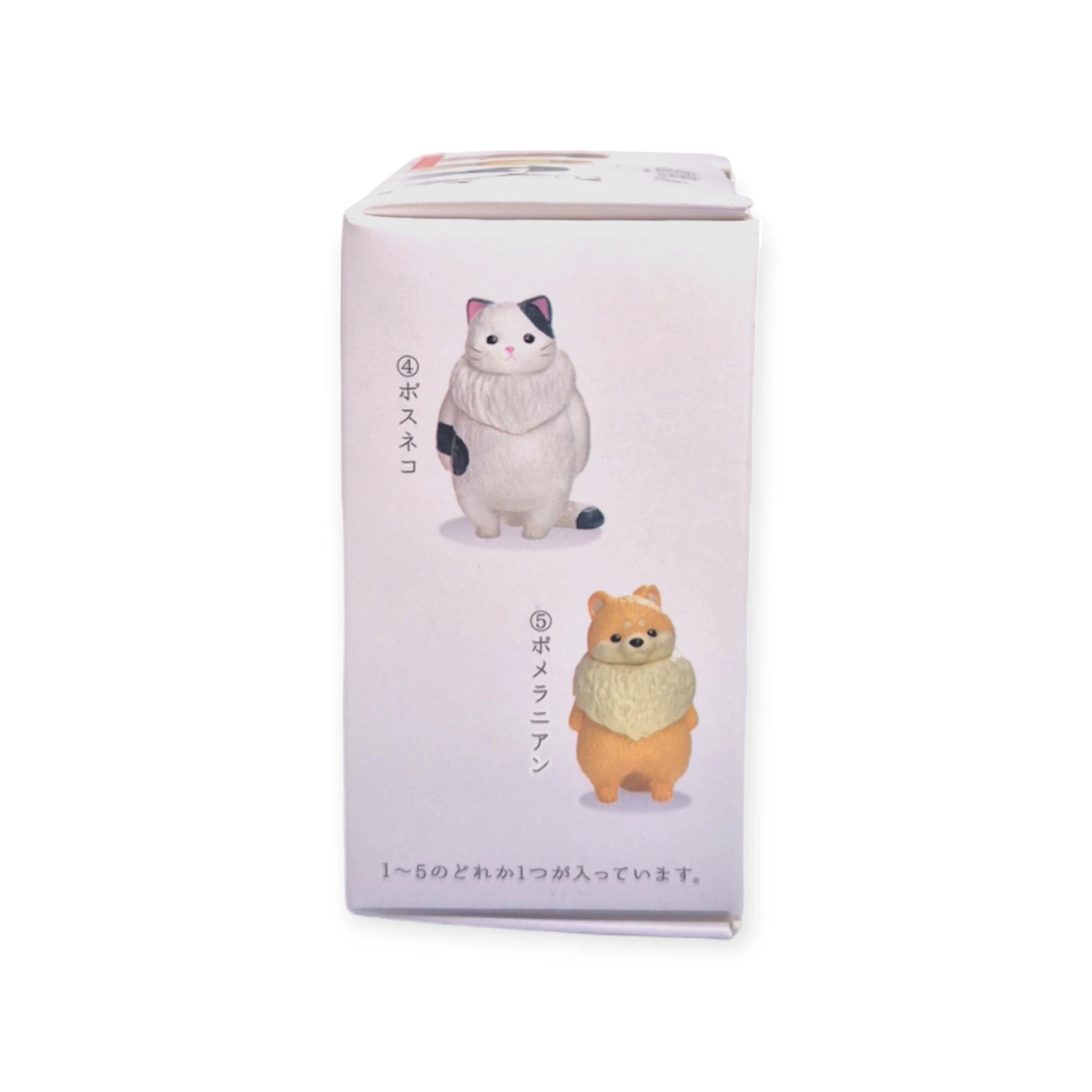 Box labeled in Japanese with illustrations of a cat and dog figurine, featuring miniature animals from the Kyomu Animals Vol.3 Blind Box collection by Kyomu.