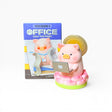 Office-themed piggy blind box with seated pink pig figure and laptop