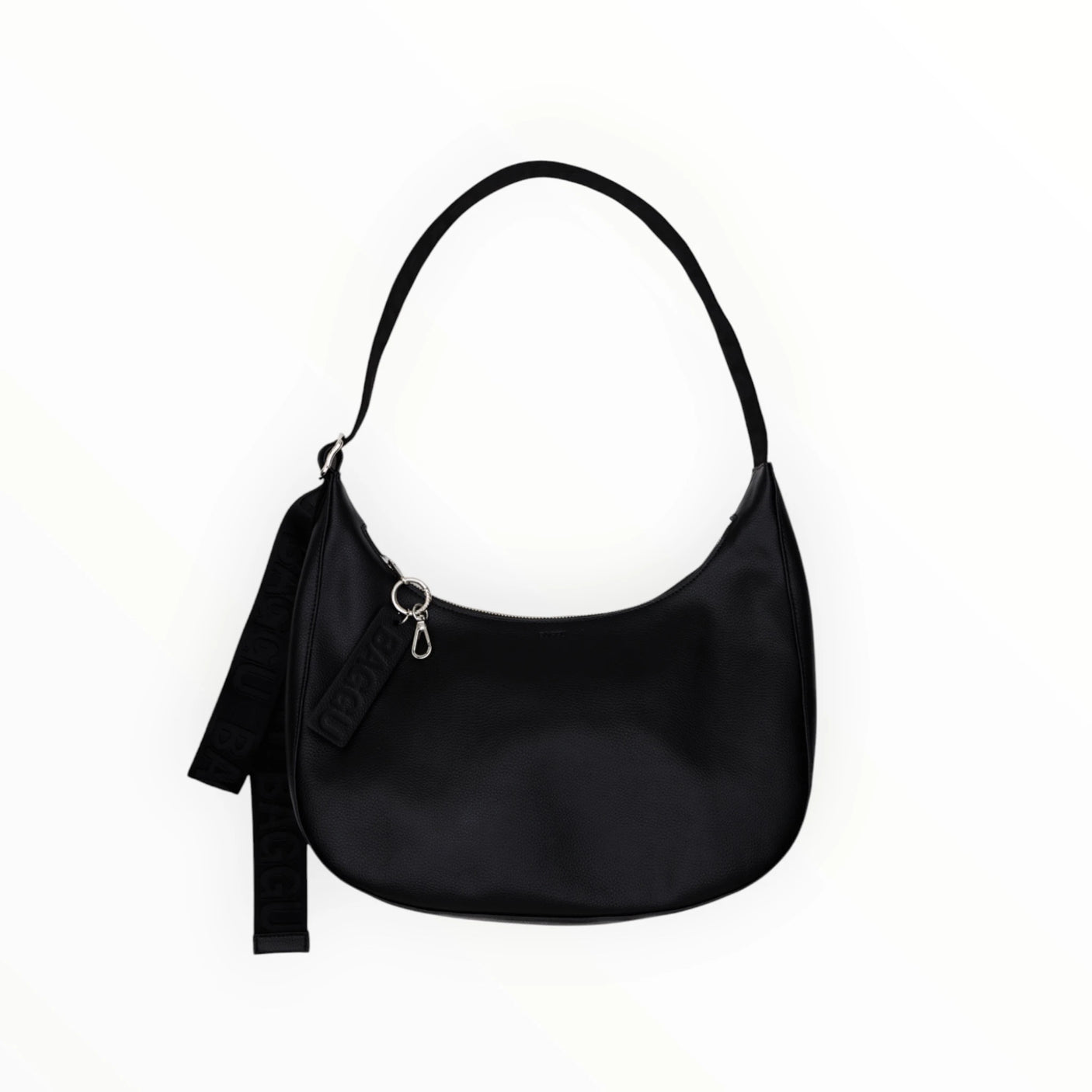 Baggu Medium Crescent Recycled Leather - Black