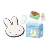 Soft rabbit face accessory, diapers box, and baby bottle set