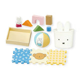Rabbit storage basket, soft bunny ears hat, and colorful foam blocks