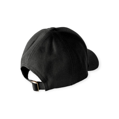 Back view of adjustable black Miffy Bunny Cap showing fabric texture and strap buckle gallery position 1