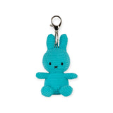 Miffy Corduroy Keychain 10cm - Teal showing a soft corduroy bunny figure with metal clasp by Miffy