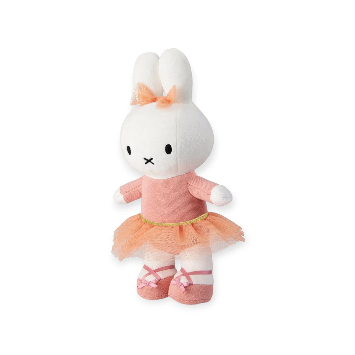 Celebrating 70 years, the limited edition Miffy Flower Dress Plush is a charming 23cm white bunny in a pink ballet outfit with tutu and matching shoes, capturing elegance and grace.