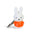 Introducing the Miffy Keychain - Classic by Miffy, a charming accessory featuring a white cartoon rabbit dressed in her iconic red outfit, standing upright against a simple white background.