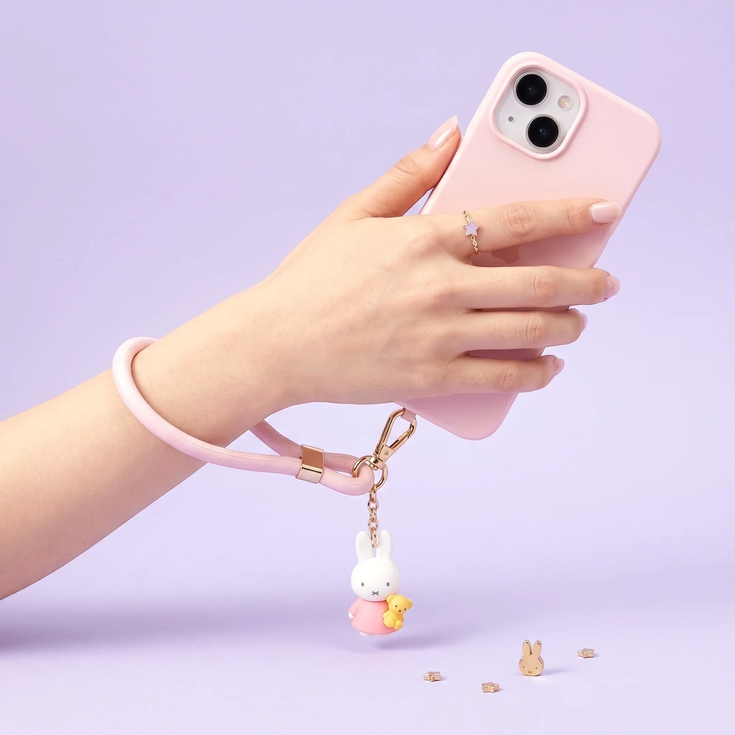 Miffy Pastel Phone Lanyard - Pink Teddy