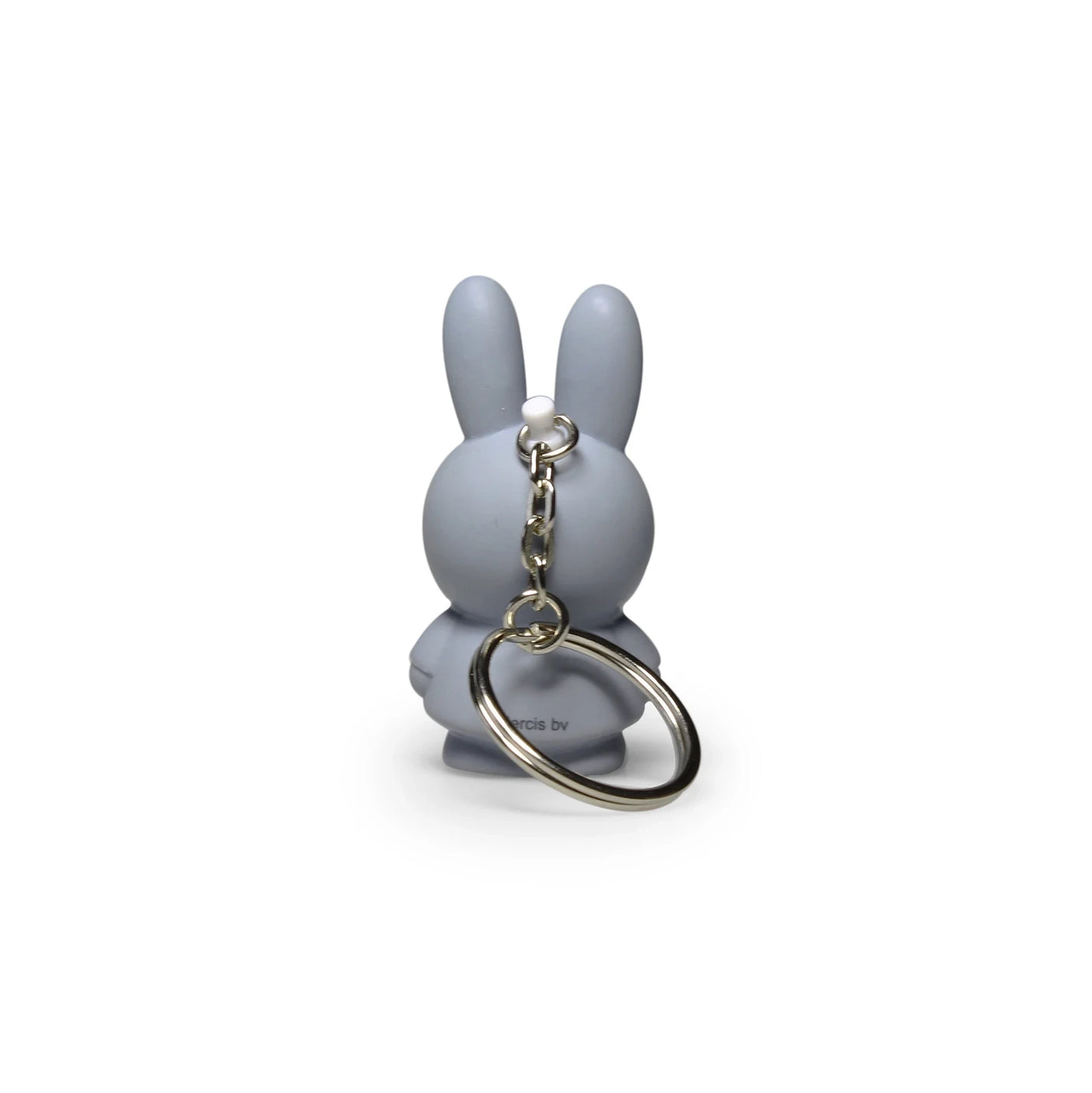 Rear view of a Miffy Keychain - Powder by Miffy showcasing its minimalist design with sleek metal rings, providing a modern twist on a classic accessory.