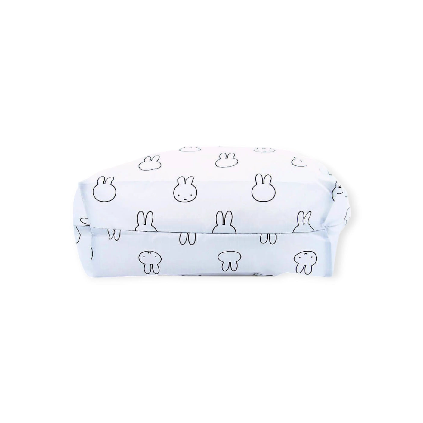 A lightweight, compact white pouch with black bunny face patterns resembles a Miffy Reusable Shopping Bag by Miffy, ideal for everyday use.