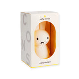 The Miffy Shines - Night Light (22cm), by the brand Miffy, is a rechargeable night light in an adorable bunny shape, showcasing touch-sensitive dimming capabilities and a sophisticated clear front display.