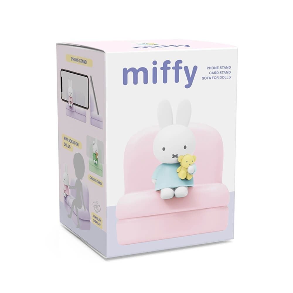 Miffy phone stand sofa box with pink rabbit on sofa for dolls