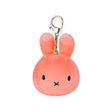 Miffy Squish Ball Keychain - Pink showing a soft peachy pink bunny keychain with metal clasp by Miffy