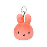 Miffy Squish Ball Keychain - Pink showing a soft peachy pink bunny keychain with metal clasp by Miffy
