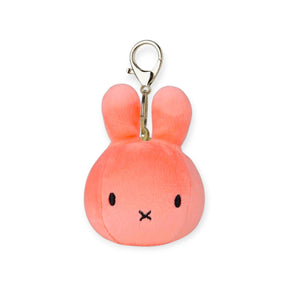 Miffy Squish Ball Keychain - Pink showing a soft peachy pink bunny keychain with metal clasp by Miffy