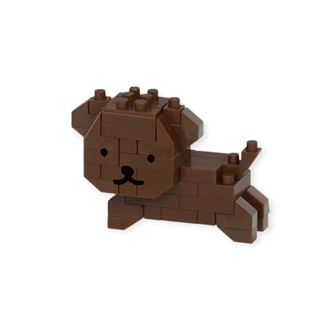 Nanoblock brown dog figure from Miffy Blind Bag Vol. 2 displayed on white background, gallery image 1