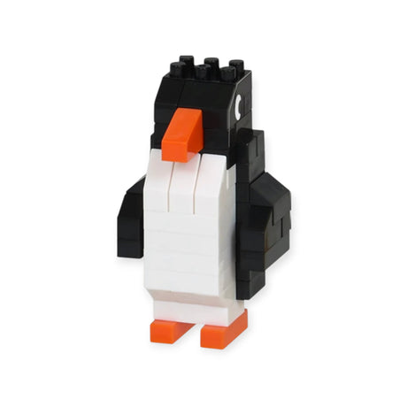 Nanoblock penguin figure with orange beak and feet from Miffy Blind Bag Vol. 2 shown on white background