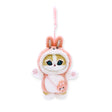 Mofusand Bunny Mini Bag - Plush Keychain with soft bunny hood, small crossbody pouch, and plush cat face in pastel pink