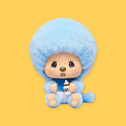 Bib Boy figure from the Monchhichi Mon Mon Farm Series - Flocked Pendant Blind Box Lineup