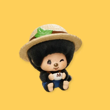Tea Break figure from the Monchhichi Mon Mon Farm Series - Flocked Pendant Blind Box Lineup