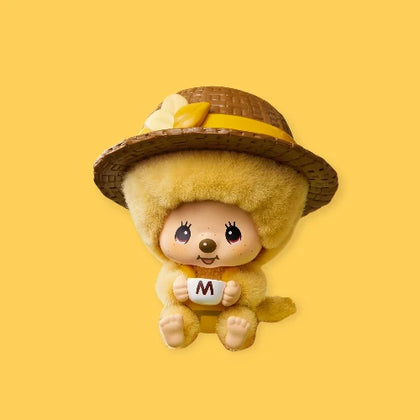 Autumn Harvest figure from the Monchhichi Mon Mon Farm Series - Flocked Pendant Blind Box Lineup