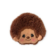 The Monchhichi Coin Pouch - Boy by Monchhichi is a plush toy shaped like a hedgehog face, featuring soft faux-fur in fluffy brown with a smiling face and small ears on a white background. Its secure clasp keeps everything snugly inside.