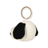 This delightful Snoopy Head Keychain 4.5cm - Corduroy Cream, inspired by Peanuts adventures, showcases a plush dog shape with black ears and a sturdy metal ring. Ideal for fans of all ages!