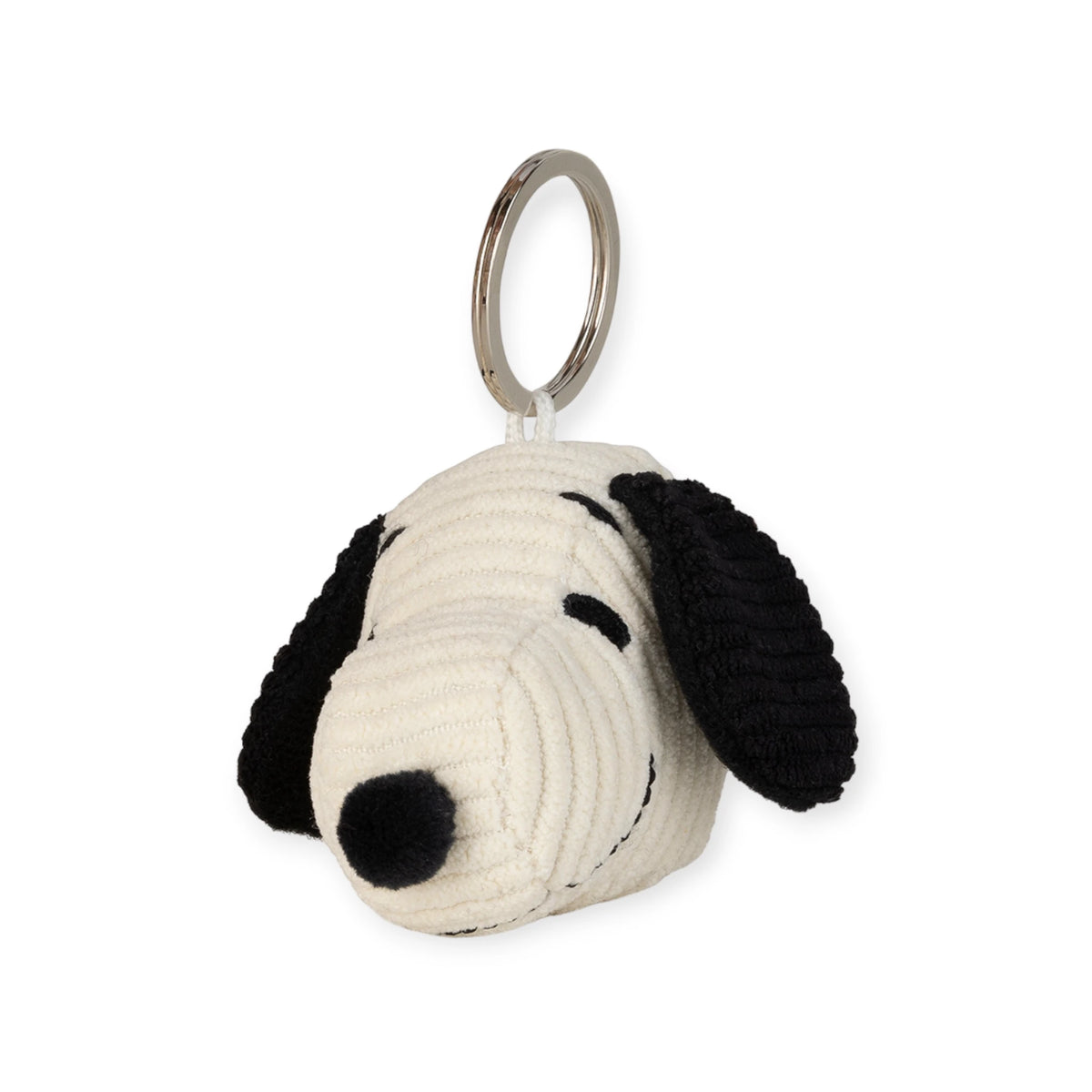 Snoopy Head Corduroy Cream Keyring