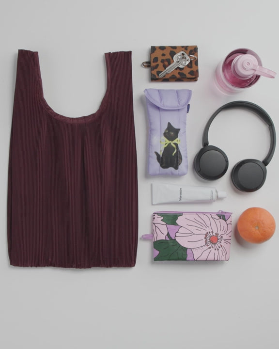 Pleated Baggu Bag - Mahogany