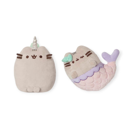 Explore the delightful Pusheen Unicorn & Mermaid Plush collection by Pusheen, featuring charming cat designs: one as a magical Pusheen-icorn with a unicorn horn and the other as an elegant mermaid, both showcasing enchanting pastel colors in a compact 13cm size.