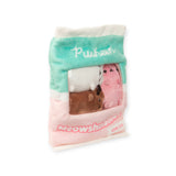 Introducing the Pusheen Meowshmallows Plush Gift Set—a quirky gift idea! This plush toy, by Pusheen, resembles a bag of marshmallows with cat-themed designs and pastel hues. A transparent window reveals the snuggly stuffed treasures inside, making it a whimsical treat for any collector.