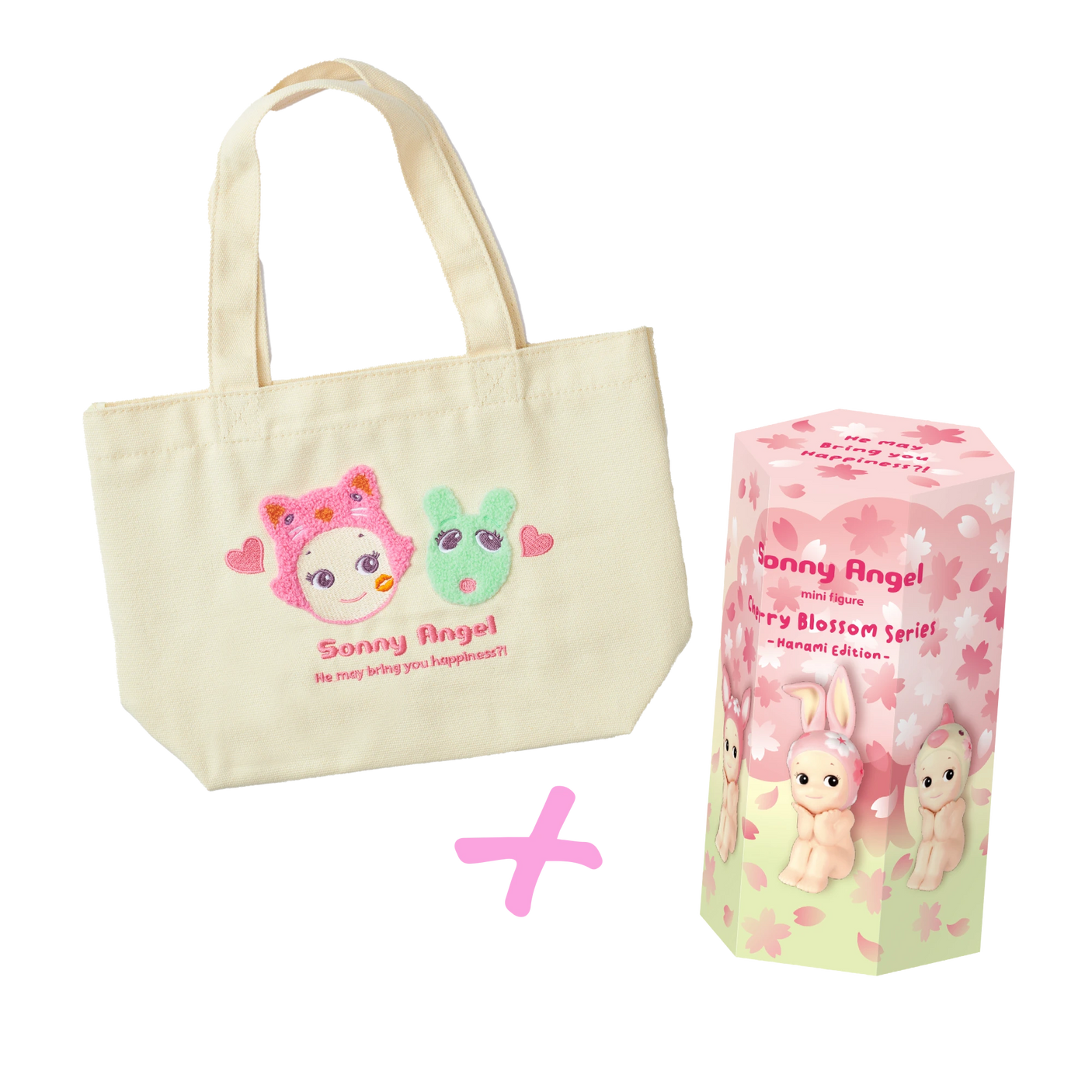 Sonny Angel Bundle: Tote + Cherry Blossom Blind Box