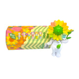 Flower Gift mini figure with oversized yellow-green flower and gift box packaging