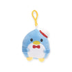 This charming Hello Kitty & Friends Keychain, from the beloved Hello Kitty brand, showcases a cute Sanrio Characters plush keychain of a blue penguin with a yellow beak, red bow tie, and a festive red-and-white hat. It includes a convenient yellow clip on top, making it perfect for any fan of Hello Kitty Keychains.