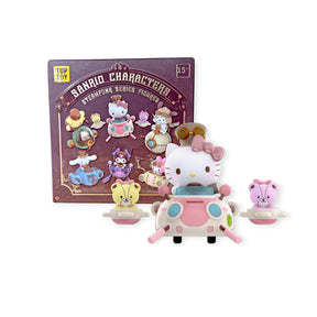 Sanrio steampunk figures blind box package with pink robot figure and mini characters