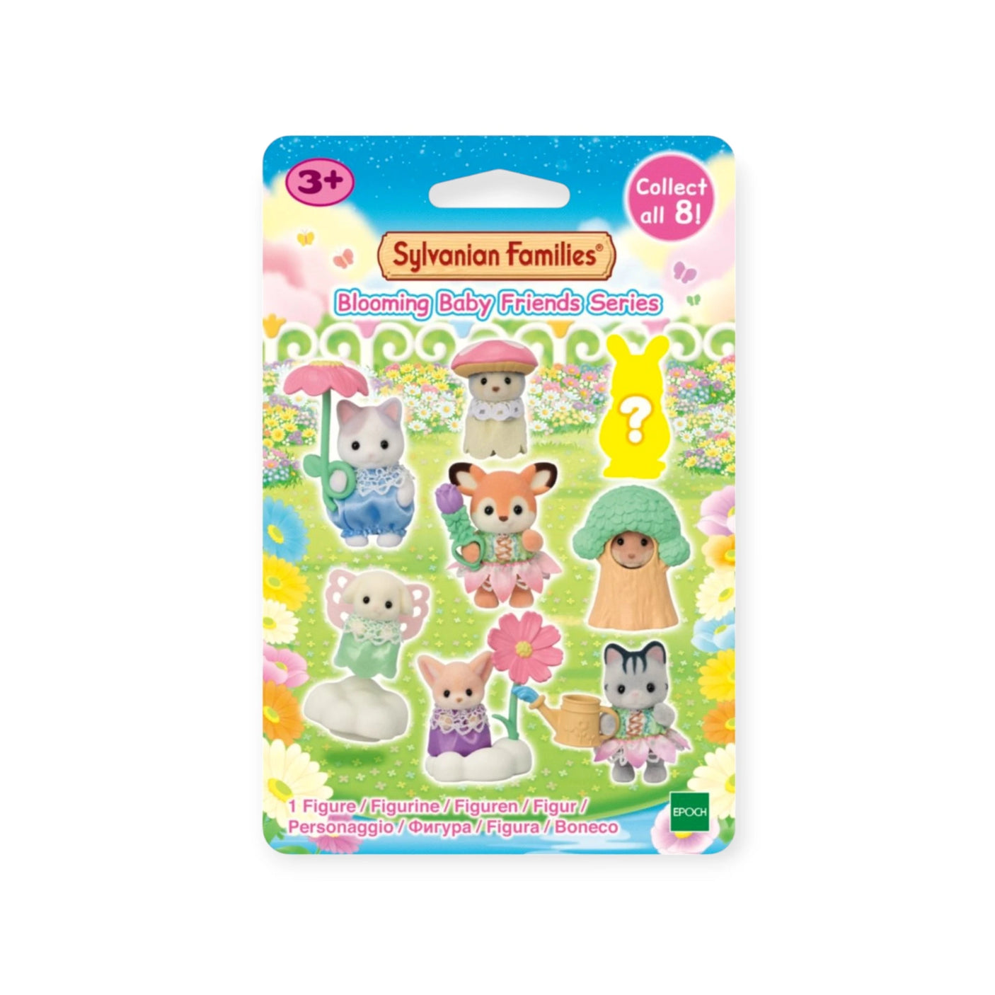 Explore the Sylvanian Families Blind Bag - Blooming Baby Friends, crafted with charm from Sylvanian Families, featuring cute small animal figures and a collectible surprise mystery figure.