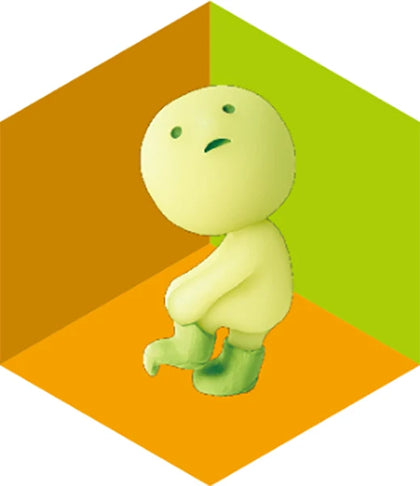 Putting on Socks figure from the Smiski Dressing Lineup